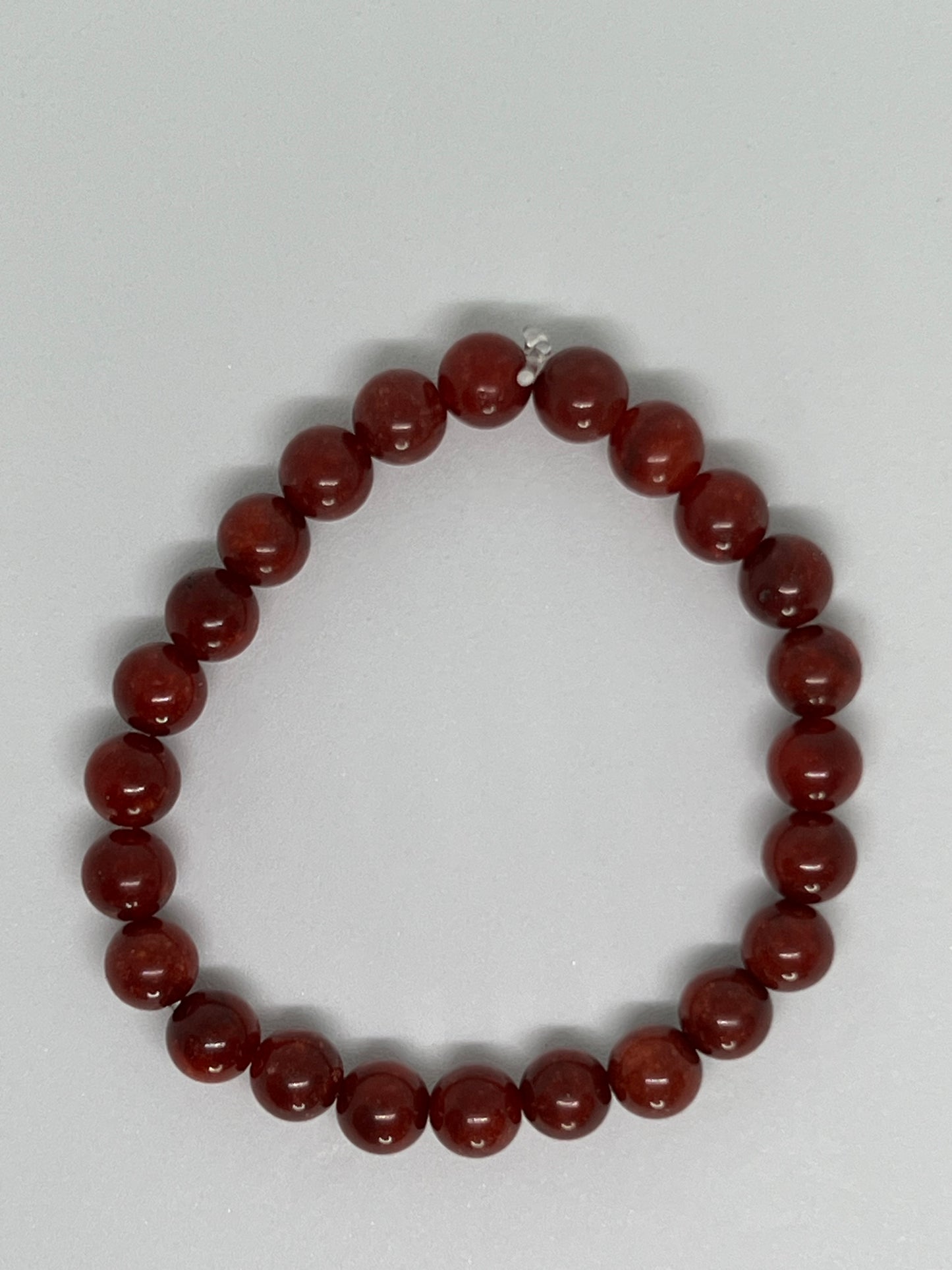 Natural Jade Polished Dyed Brick Red 8mm