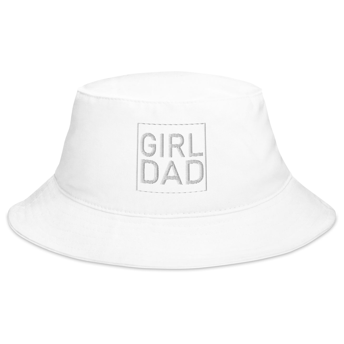 Girl Dad White Print Bucket Hat