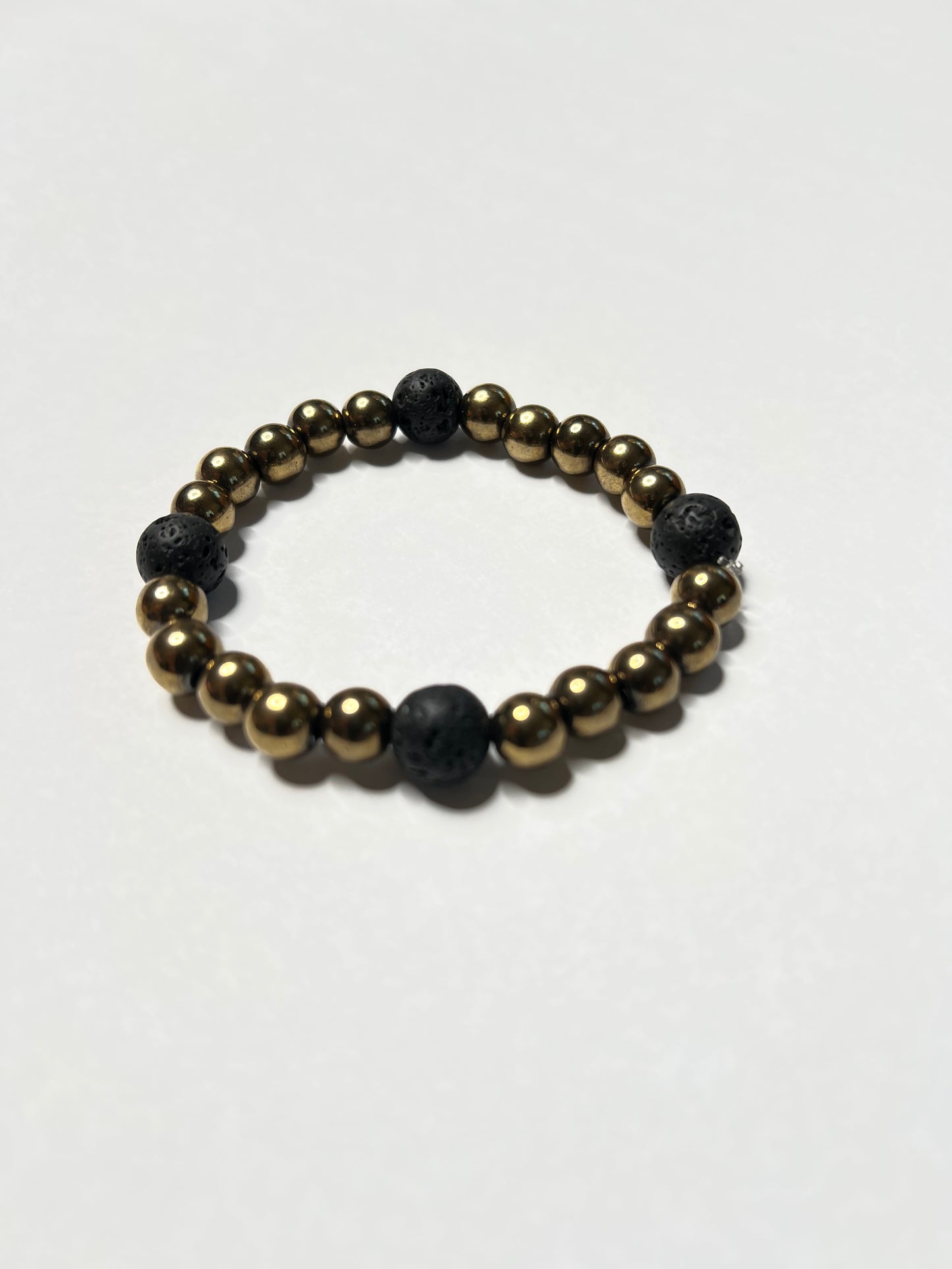 Gold Hematite and Black Lava Rock
