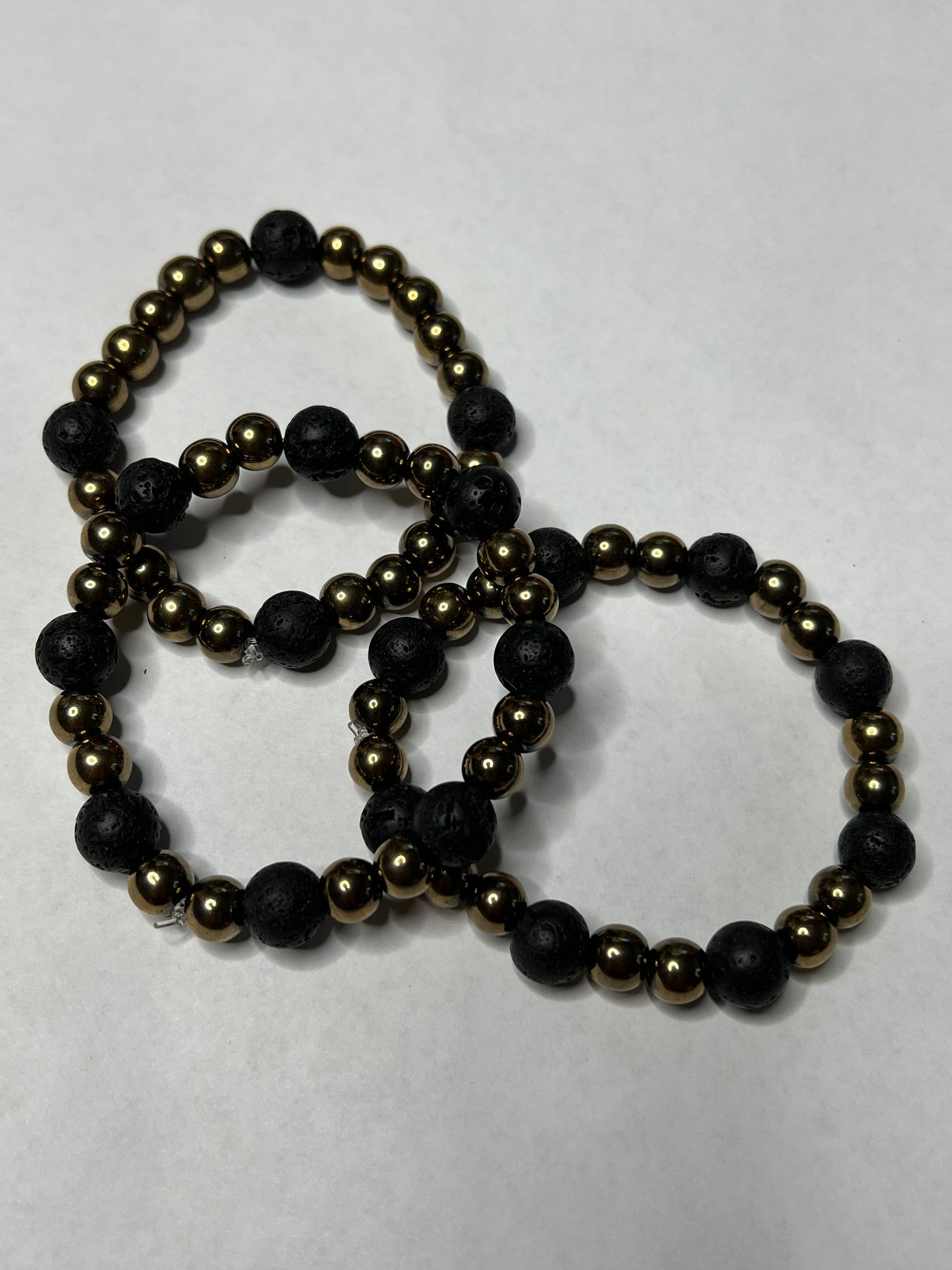 Gold Hemtite and Black Lava Stone