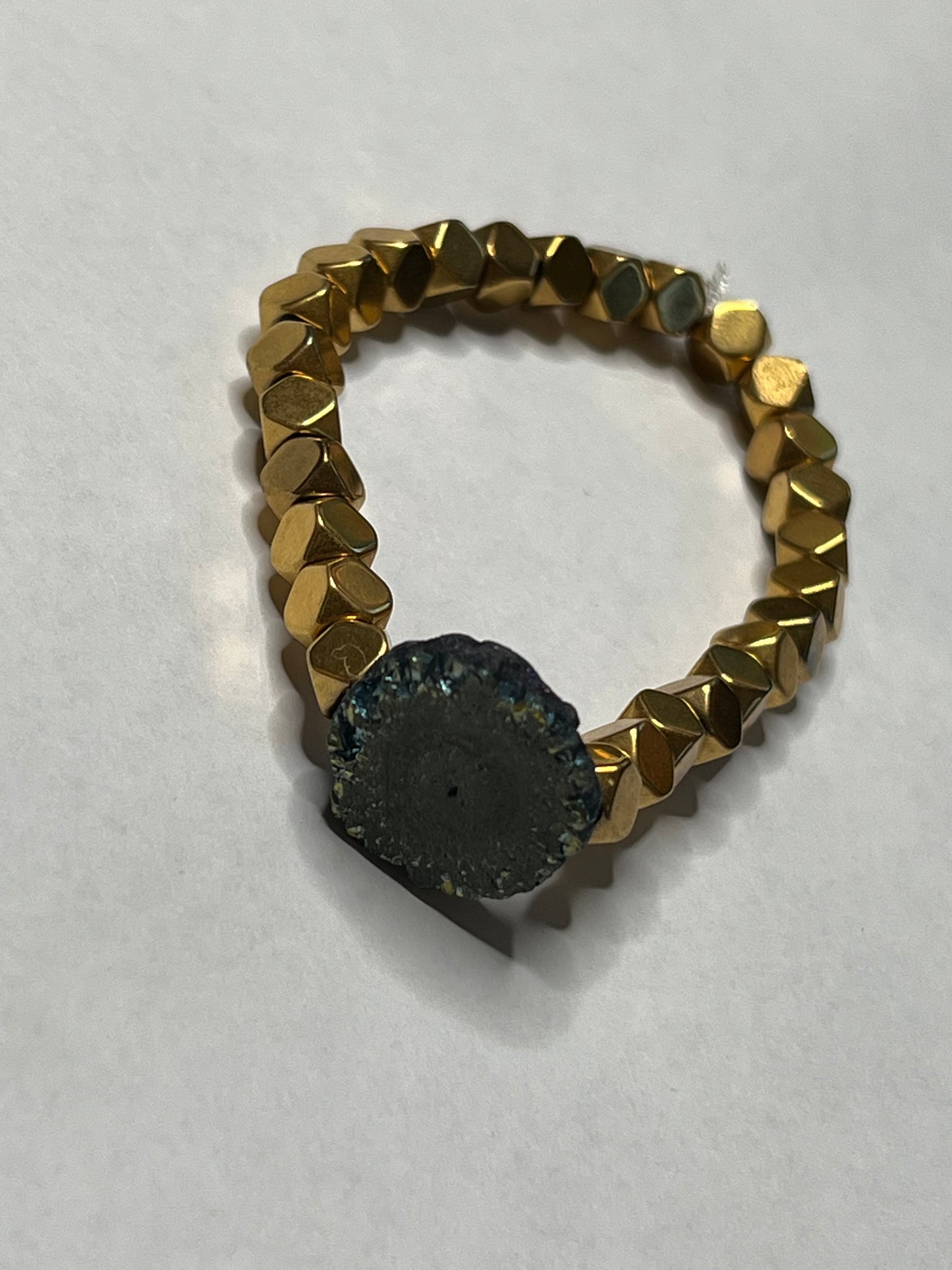 Gold Plated Hematite with Titanium Geode