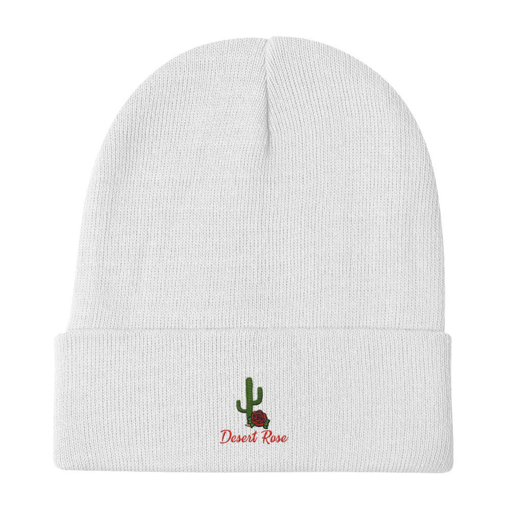 Desert Rose Embroidered Beanie