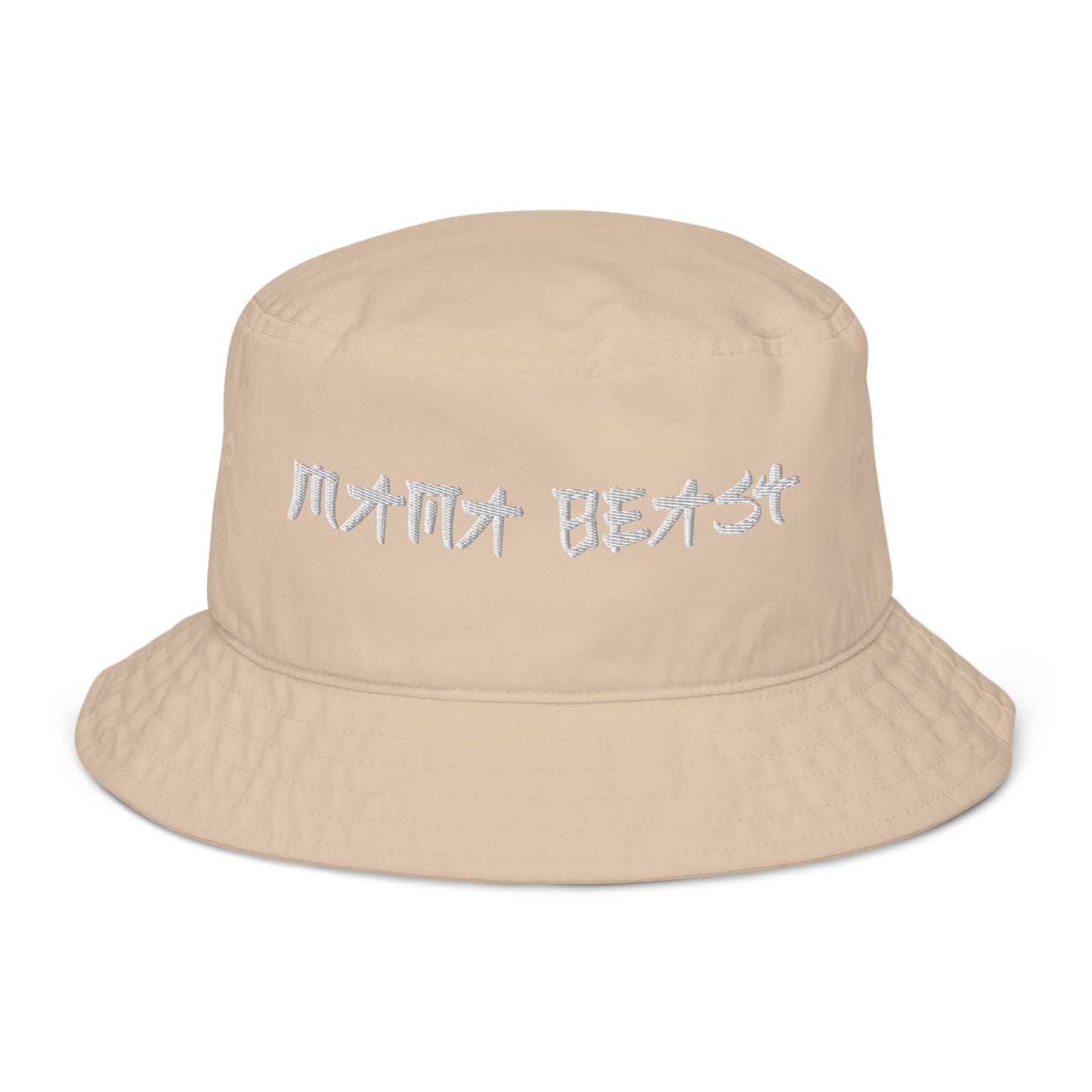 Mama Beast Embroidered Takeout Print Organic bucket hat