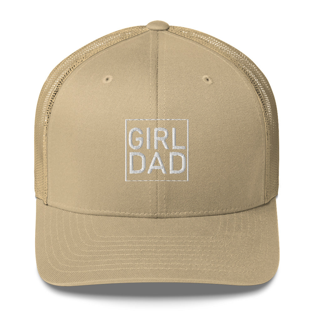 Girl Dad White Print Trucker Cap