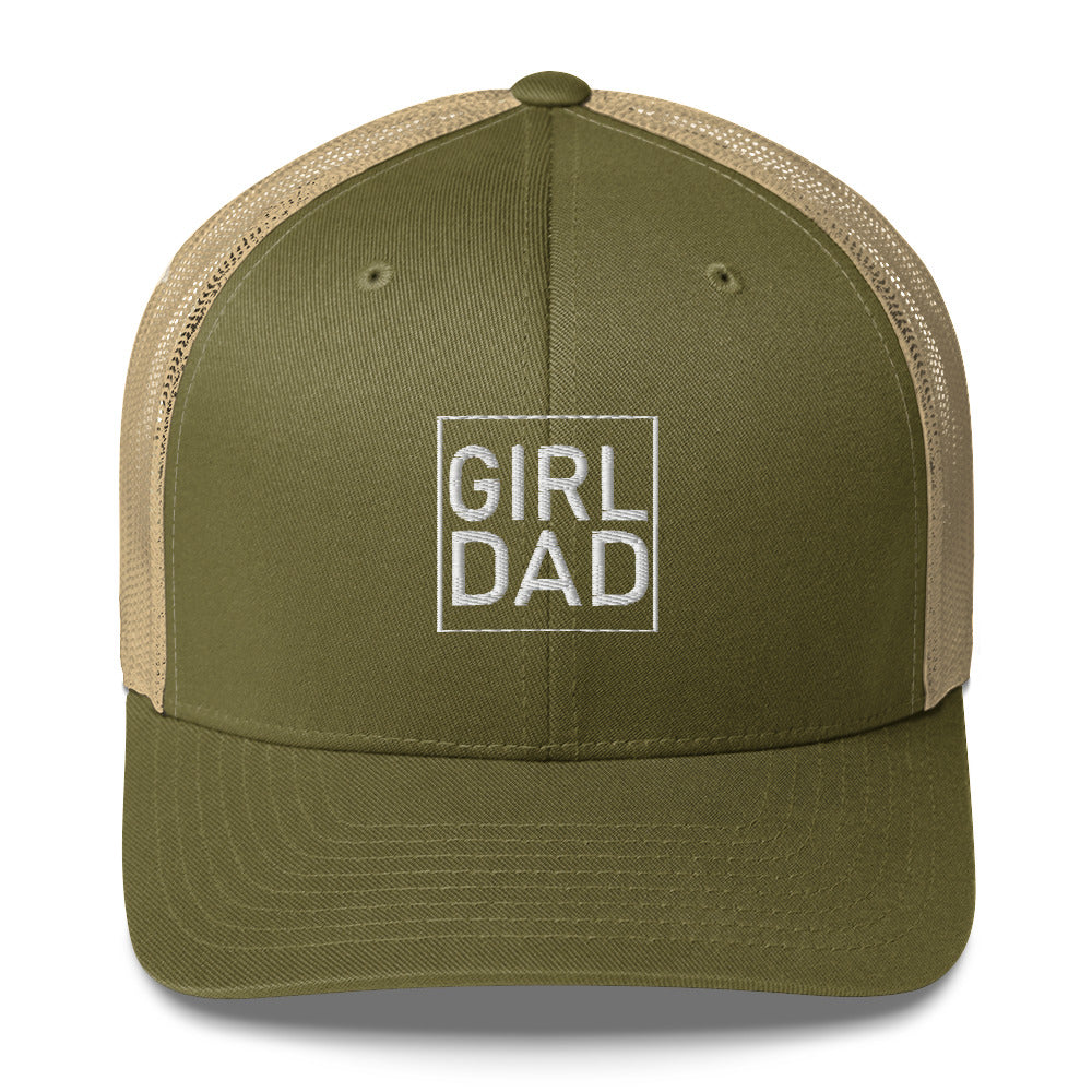 Girl Dad White Print Trucker Cap