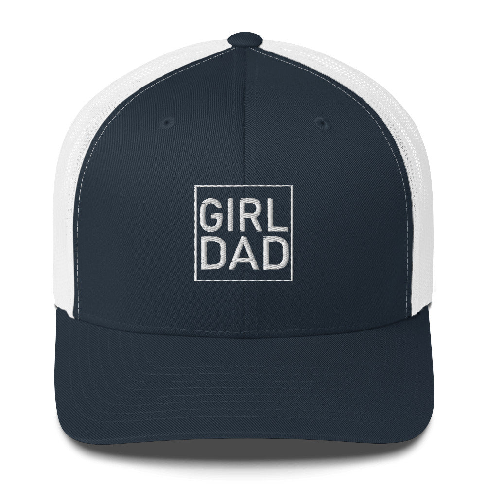 Girl Dad White Print Trucker Cap