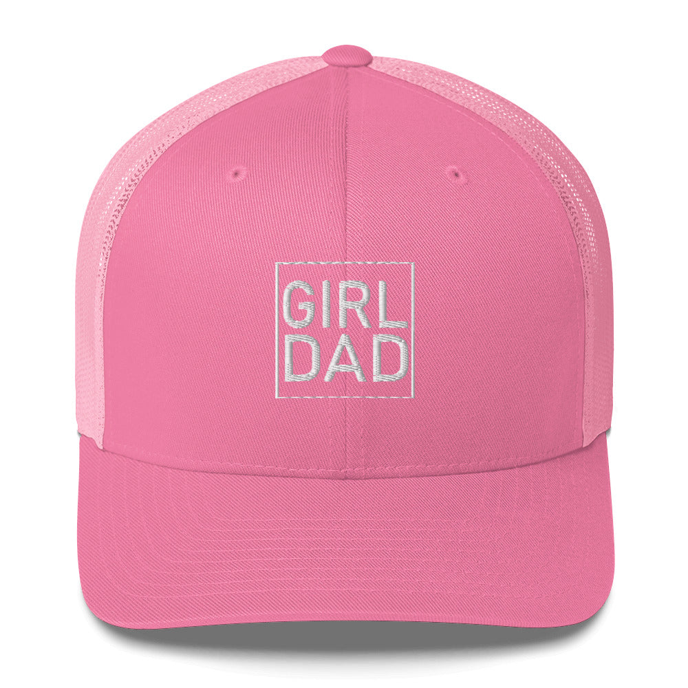 Girl Dad White Print Trucker Cap
