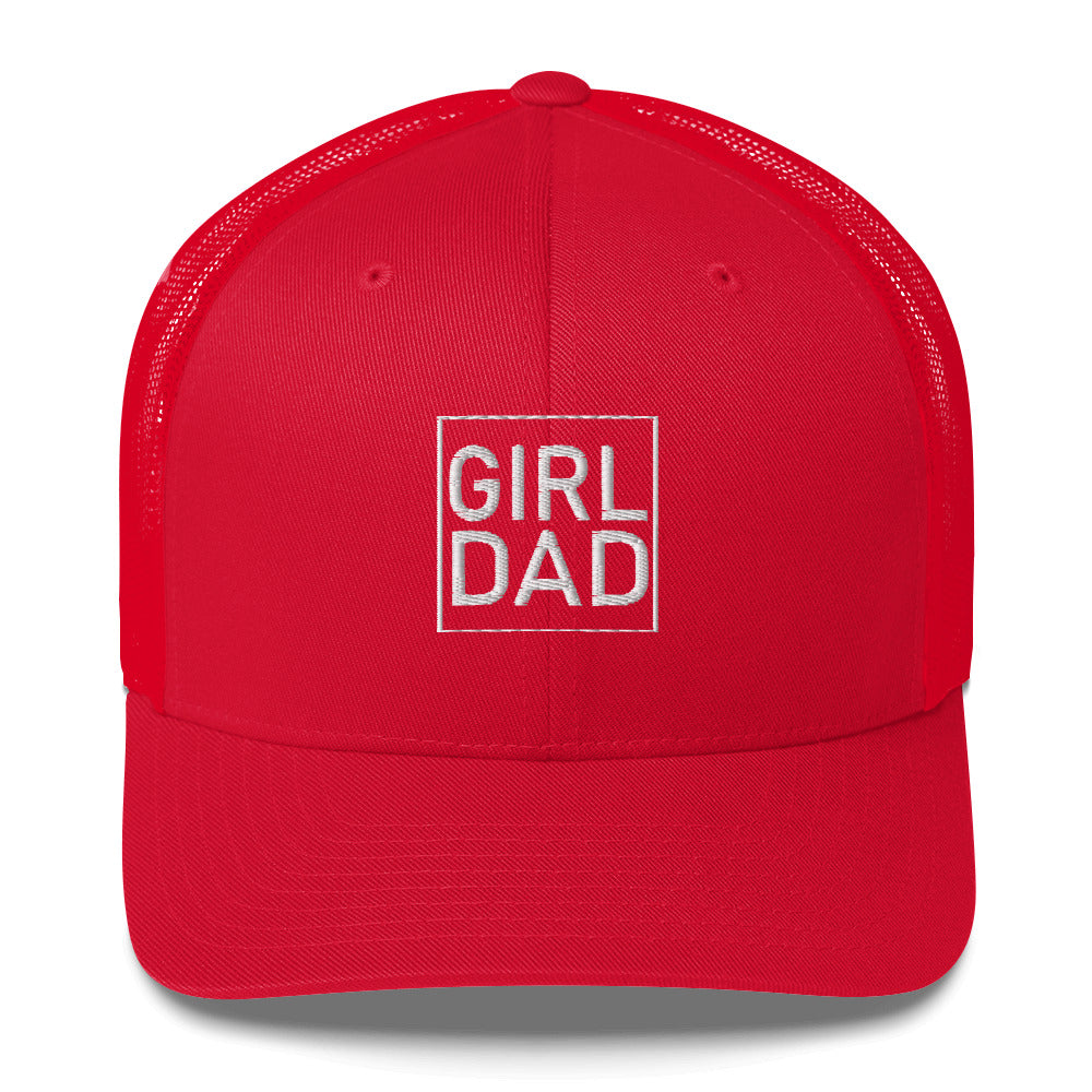 Girl Dad White Print Trucker Cap