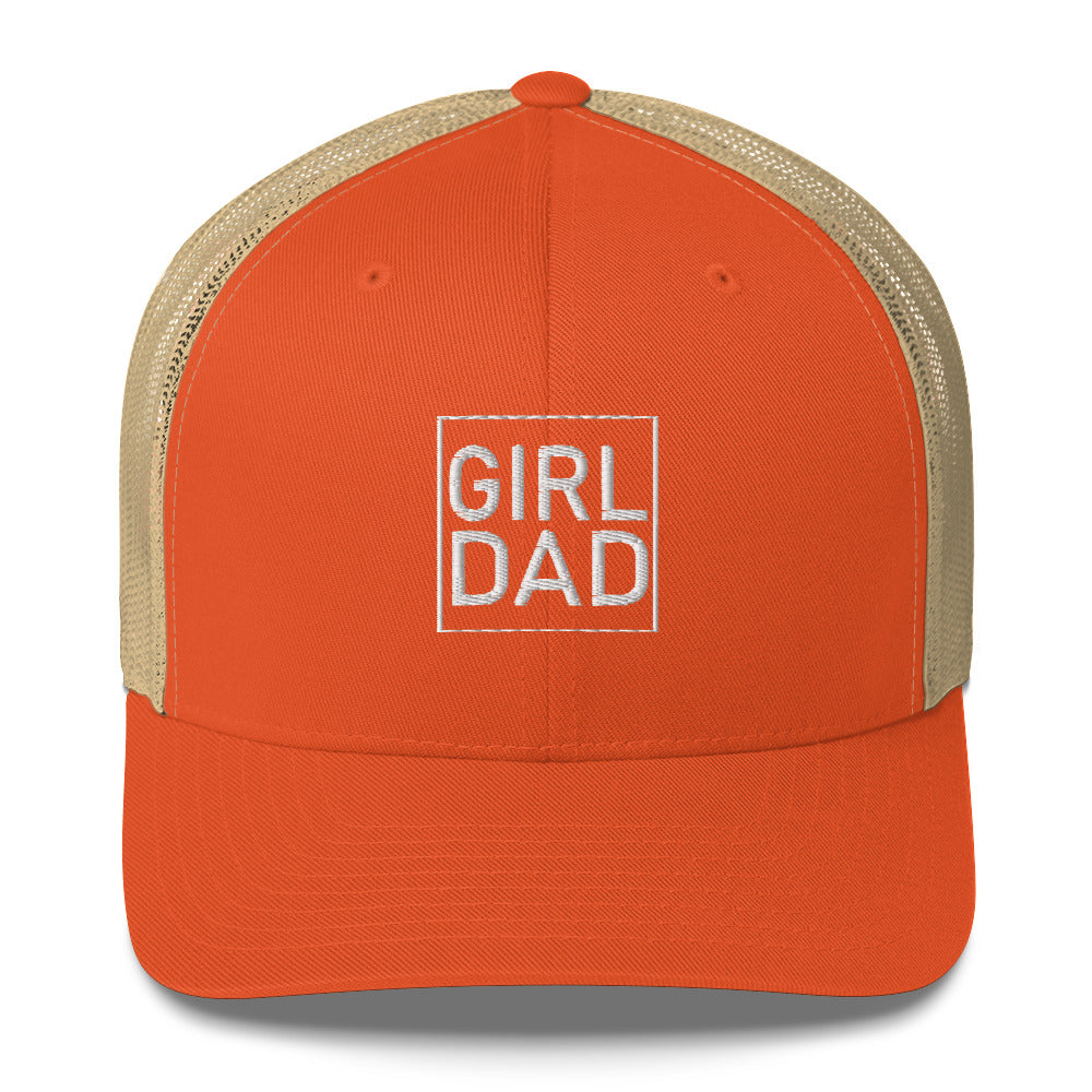 Girl Dad White Print Trucker Cap