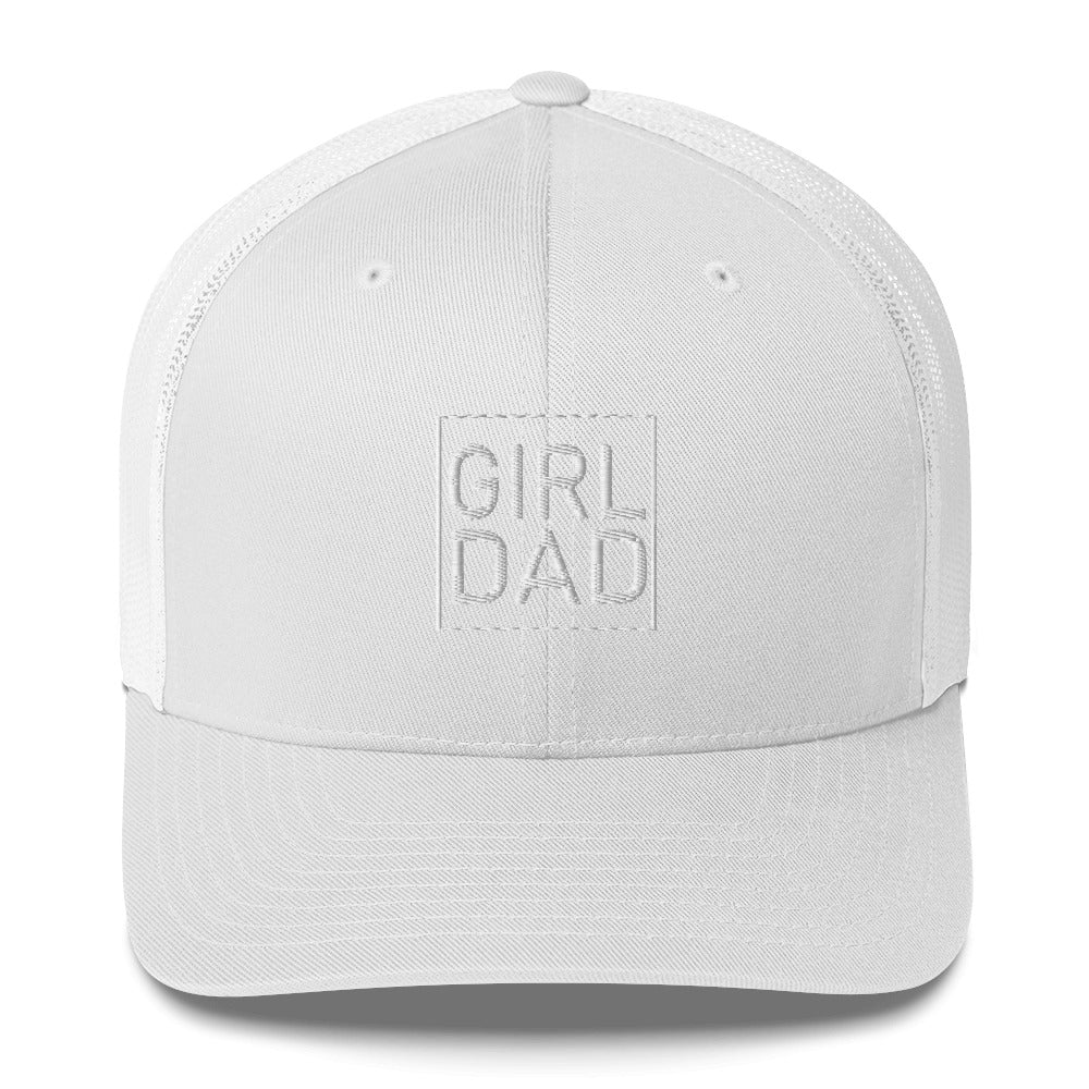 Girl Dad White Print Trucker Cap