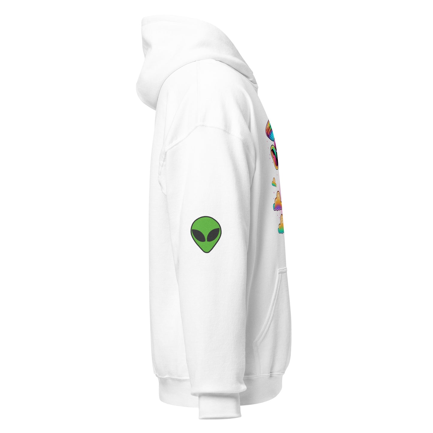 Alien Tie Dye Cow  with Alien on Sleeve  Unisex Hoodie