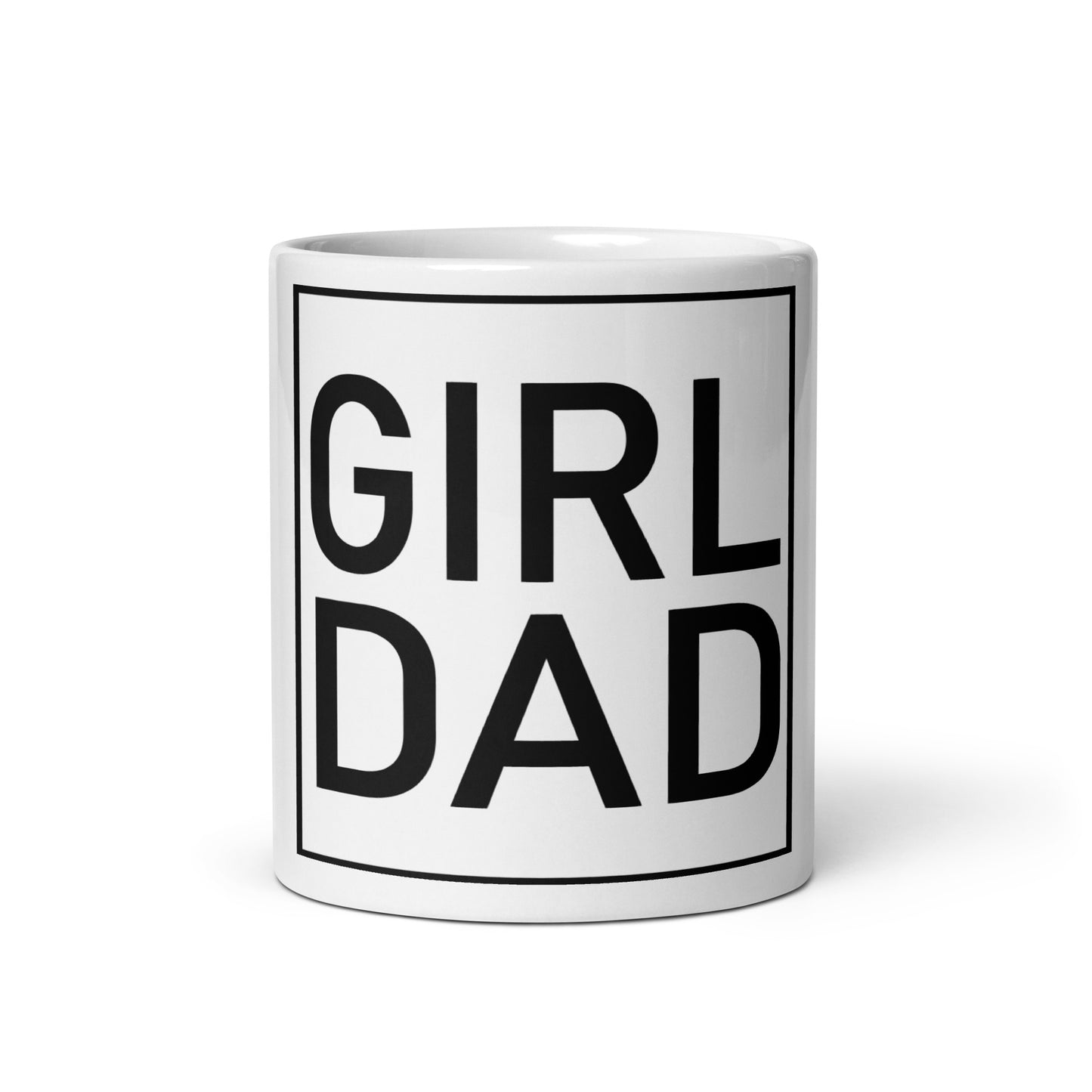 Girl Dad White glossy mug