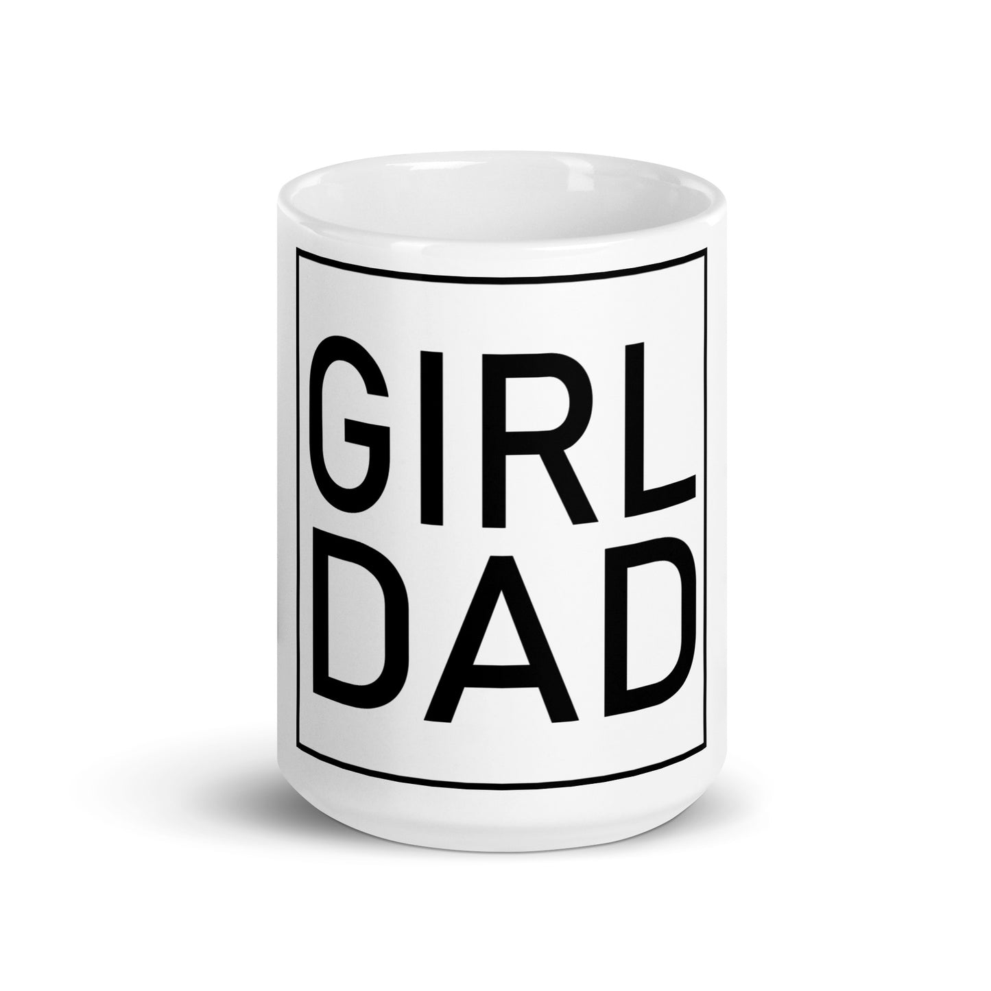 Girl Dad White glossy mug