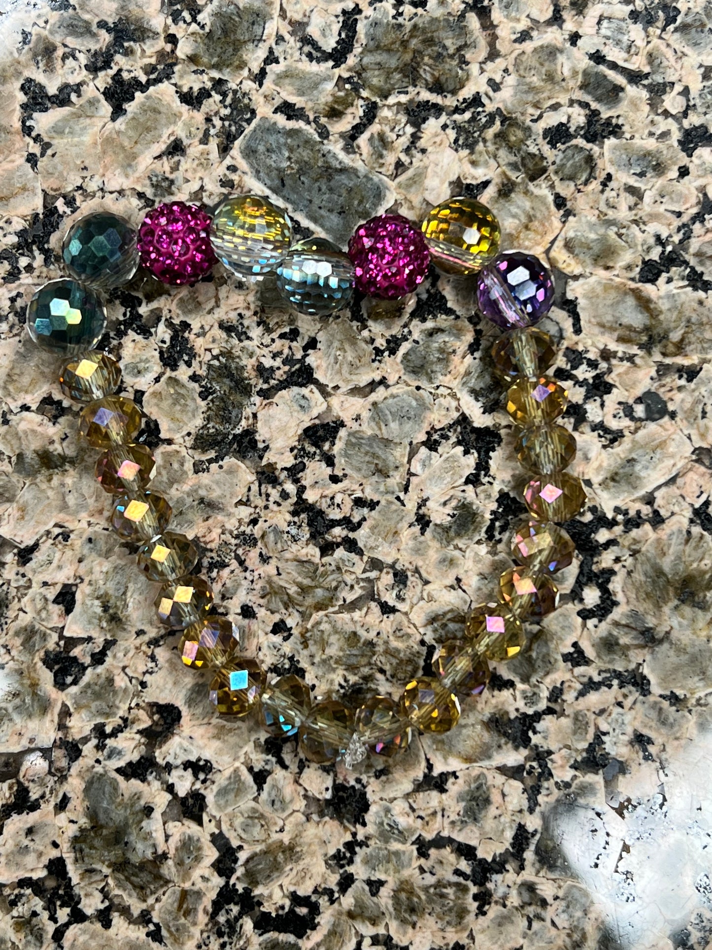 Iridescent Glass Crystal Bracelet