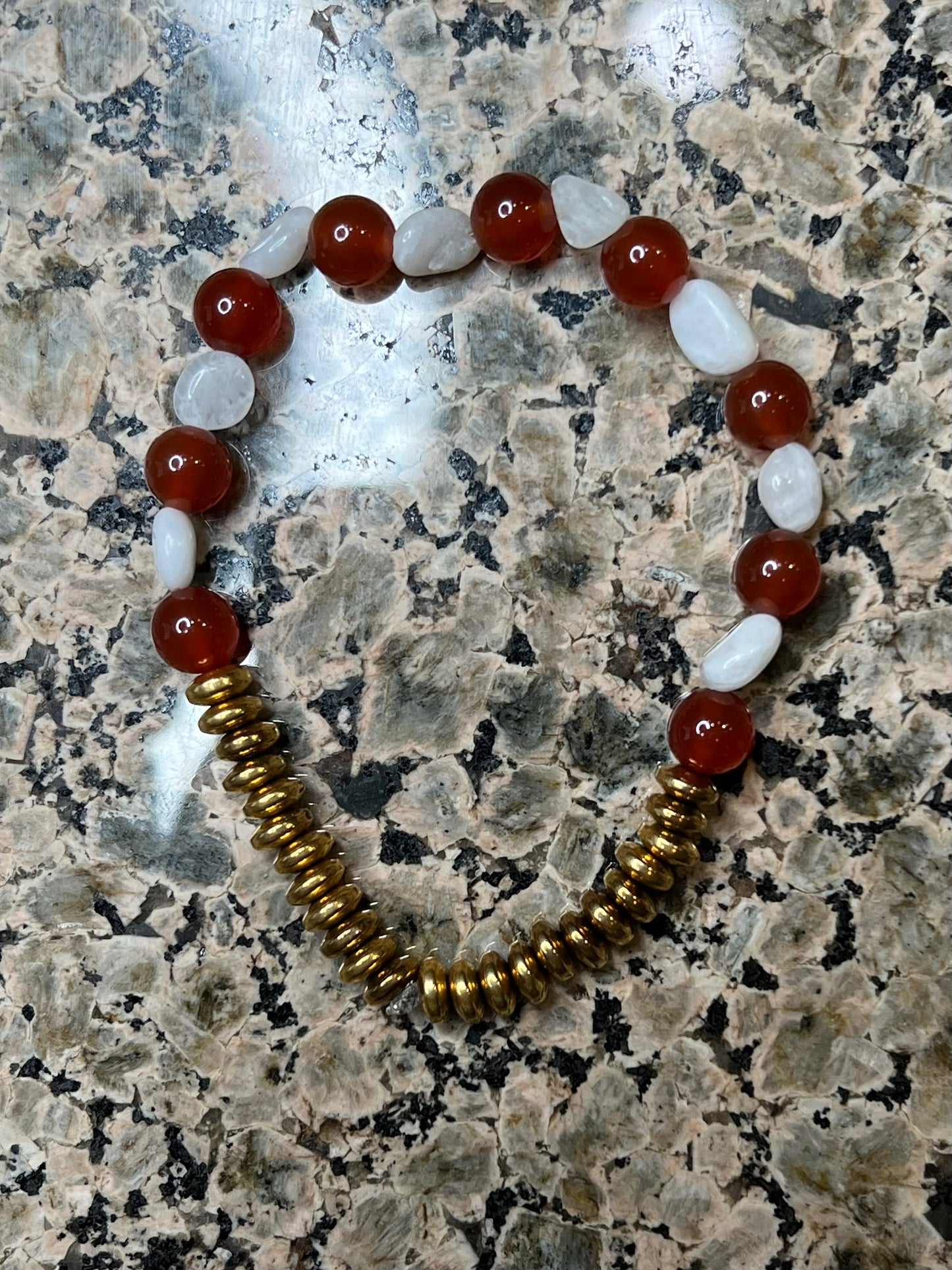 Moonstone, Carnelian and Gold Plated