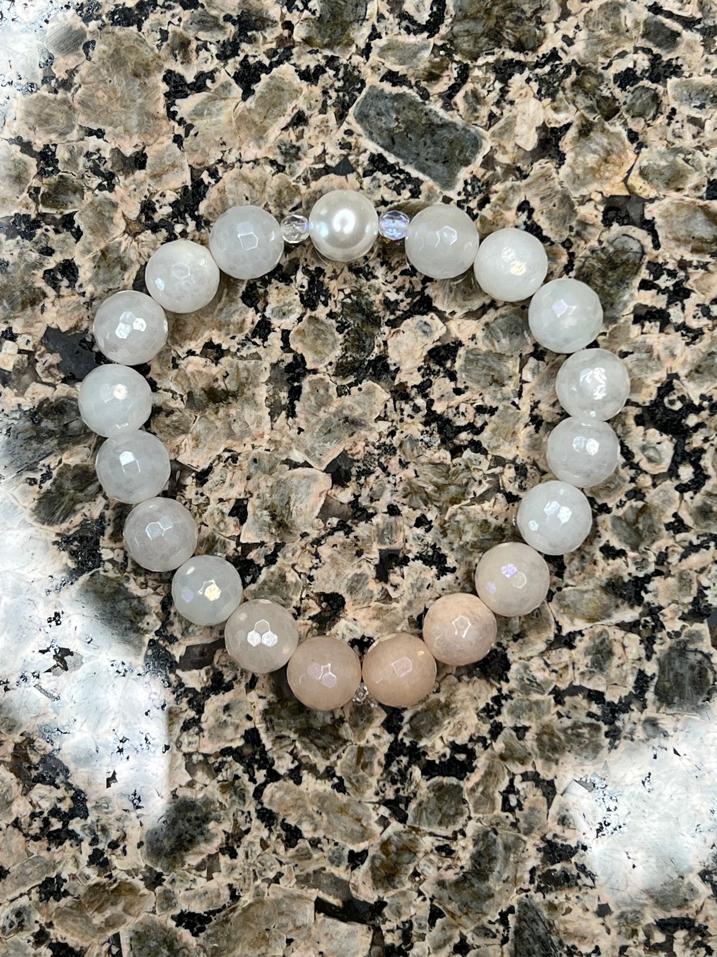 Peach Adventurine with a Freshwater Pearl Accent 10mm