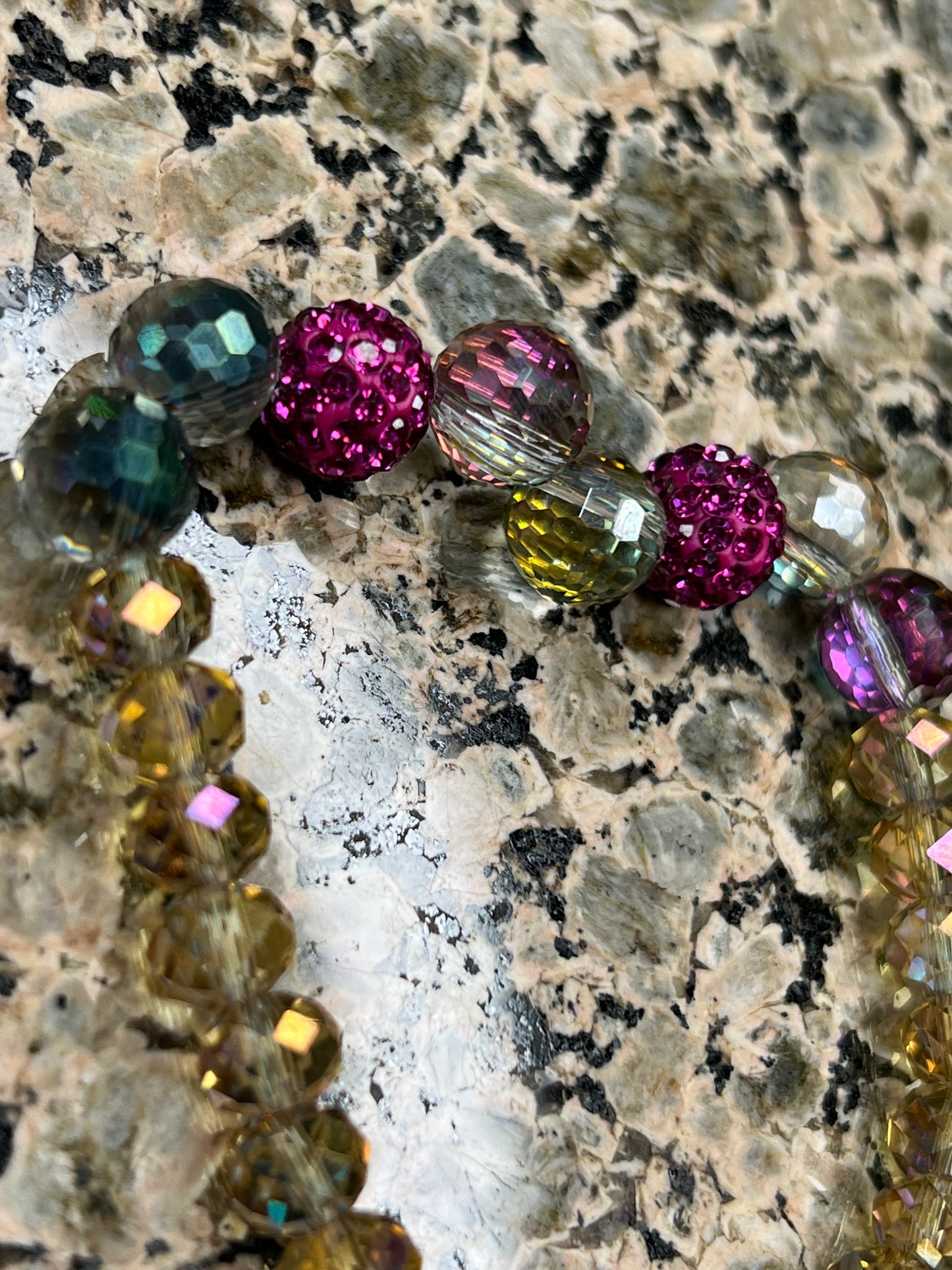 Iridescent Glass Crystal Bracelet