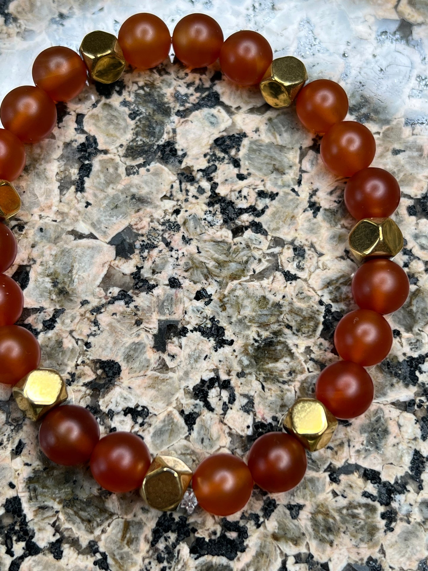 Carnelian and Gold Plated Hematite