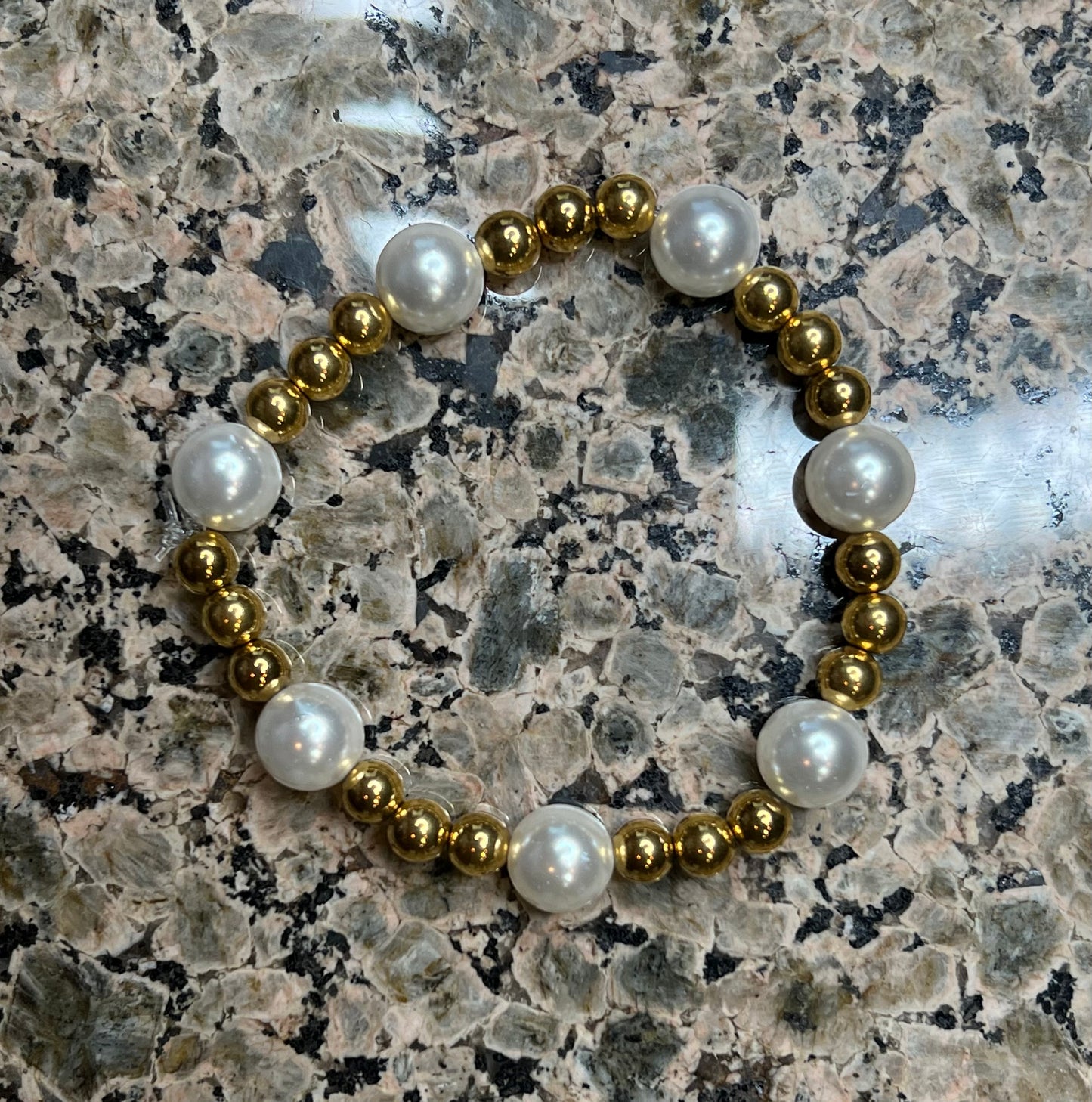 Freshwater Pearl and Gold Plated Hematite