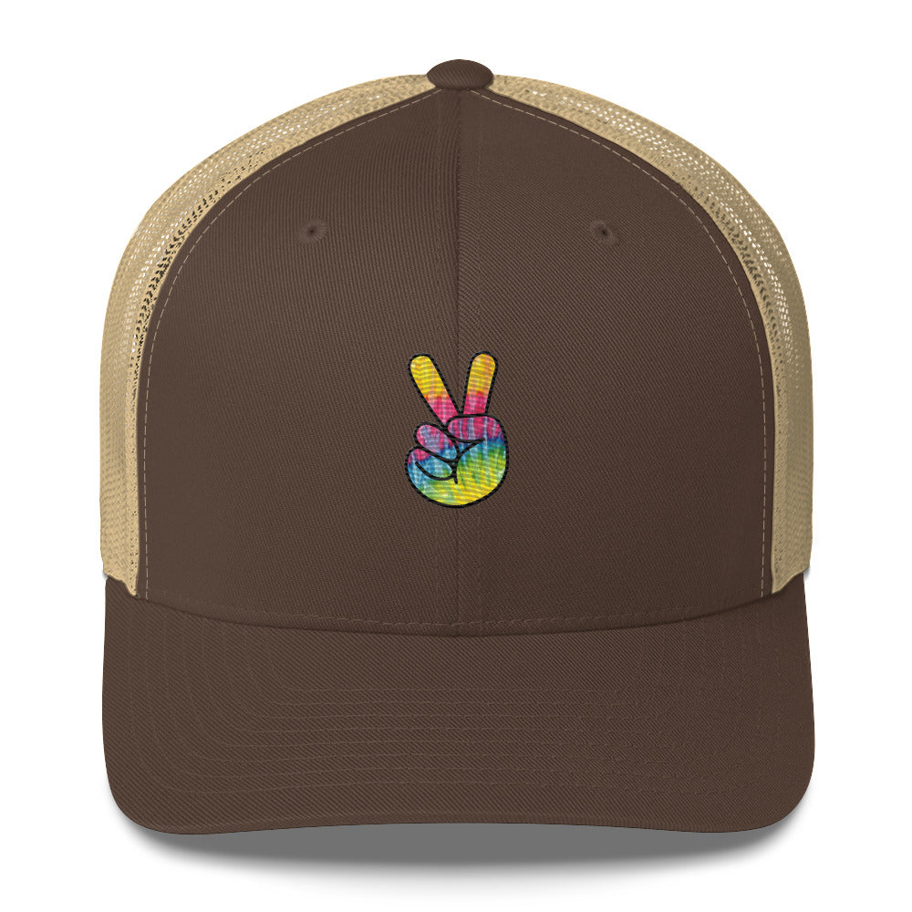 Tie Dye Peace Trucker Cap
