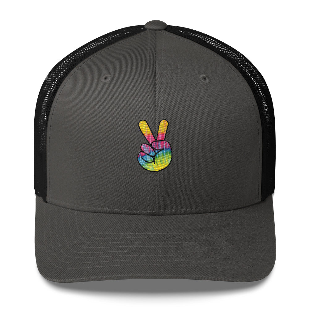 Tie Dye Peace Trucker Cap