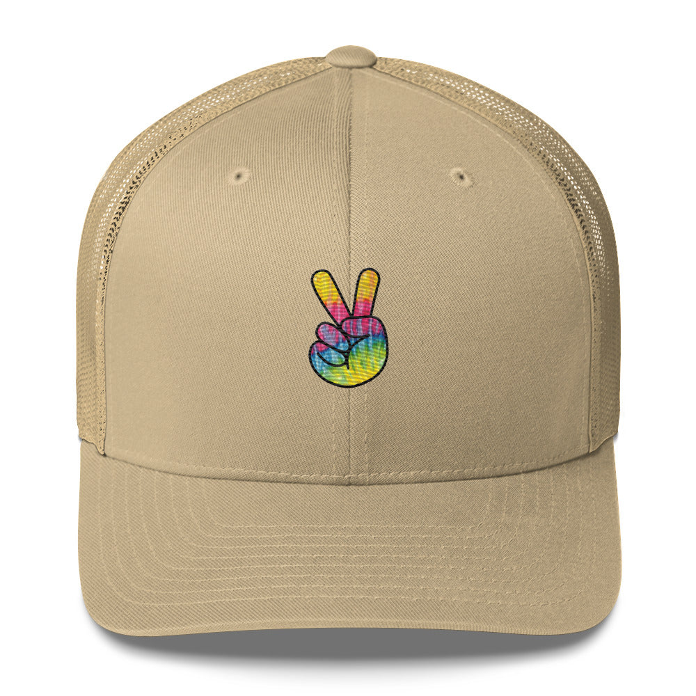 Tie Dye Peace Trucker Cap