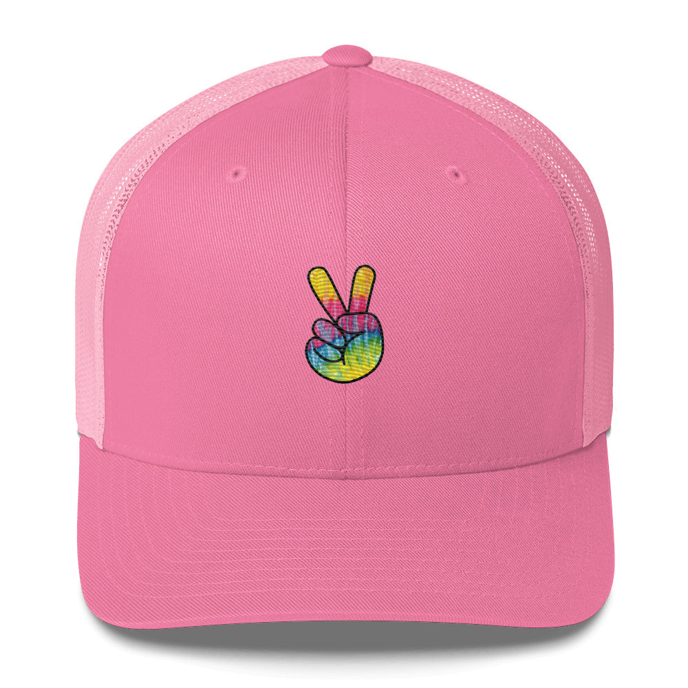 Tie Dye Peace Trucker Cap