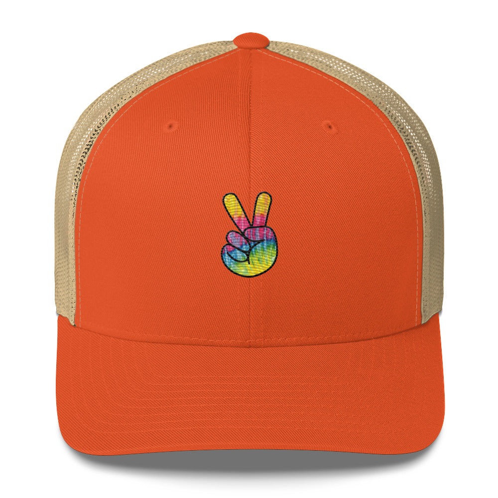 Tie Dye Peace Trucker Cap