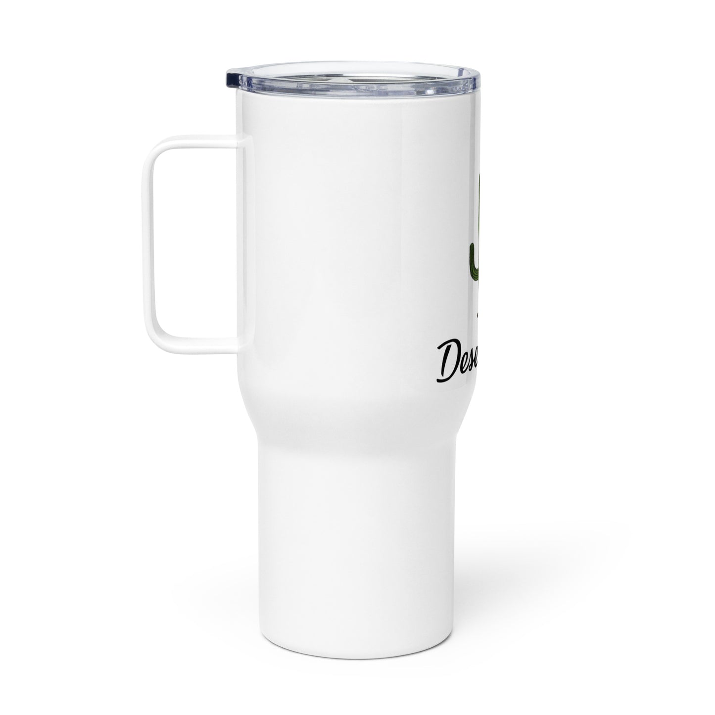 Travel mug with a handle