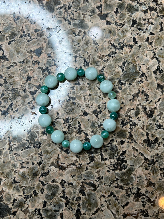 Green Angelite and Striped Agate