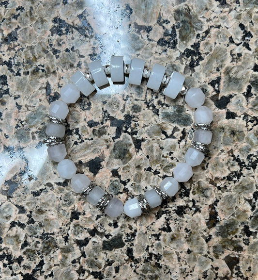 White Jade and Rose Quartz