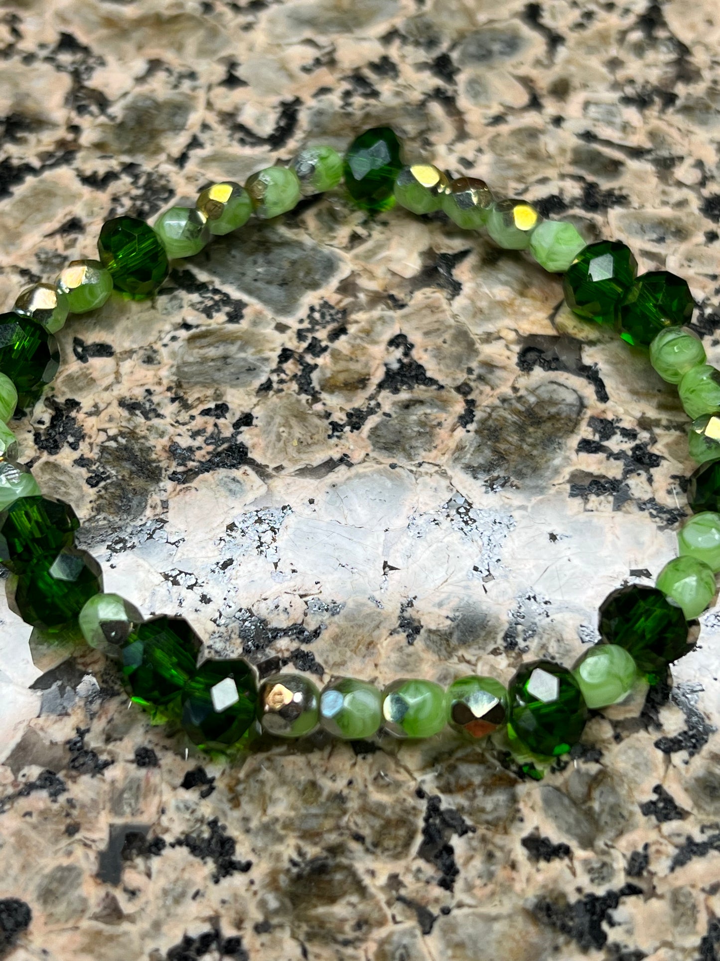 Green Glass Crystal Bracelet