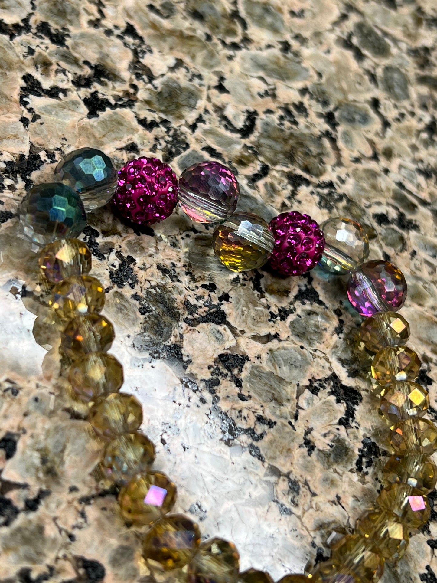 Iridescent Glass Crystal Bracelet