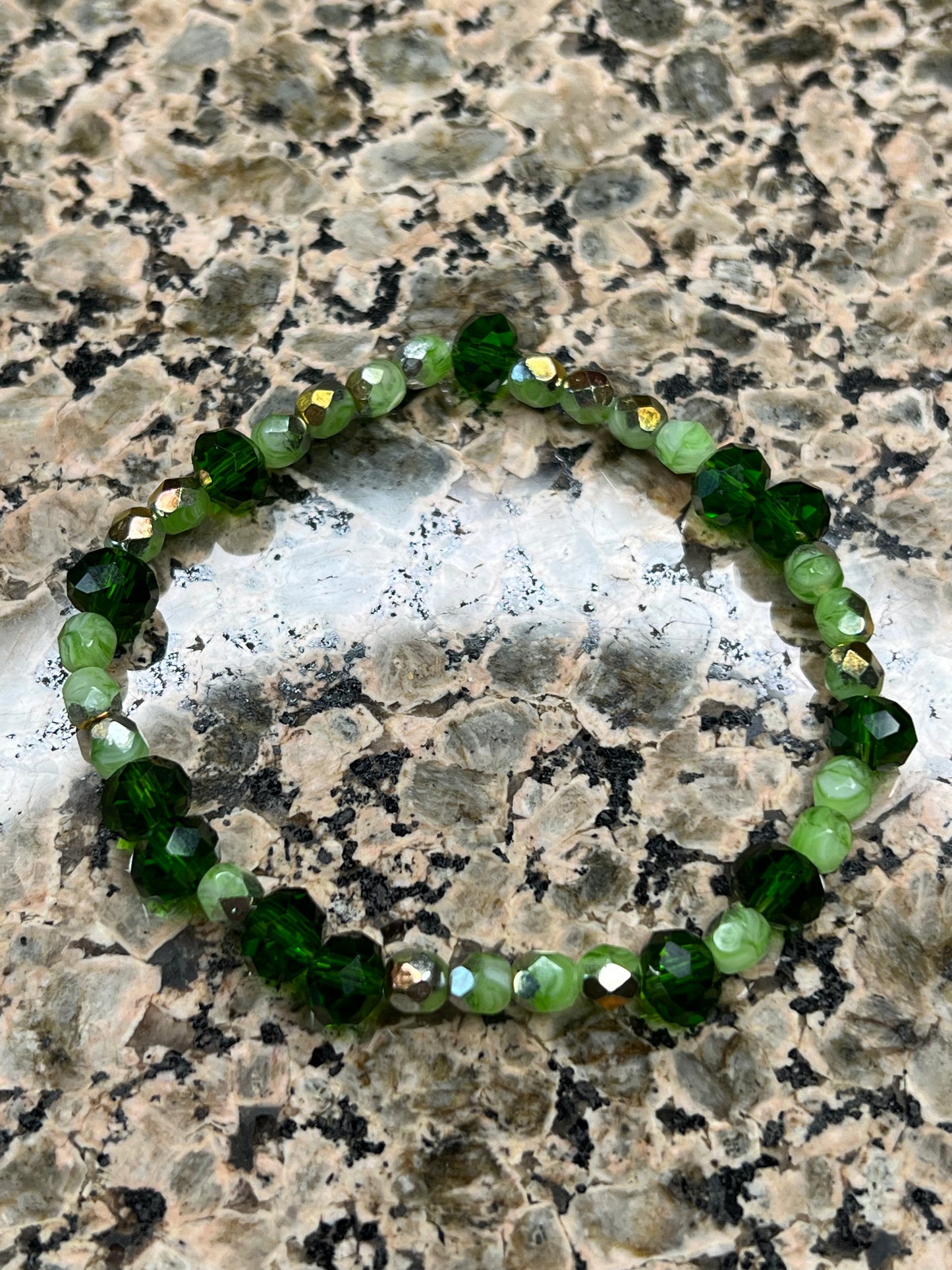 Green Glass Crystal Bracelet